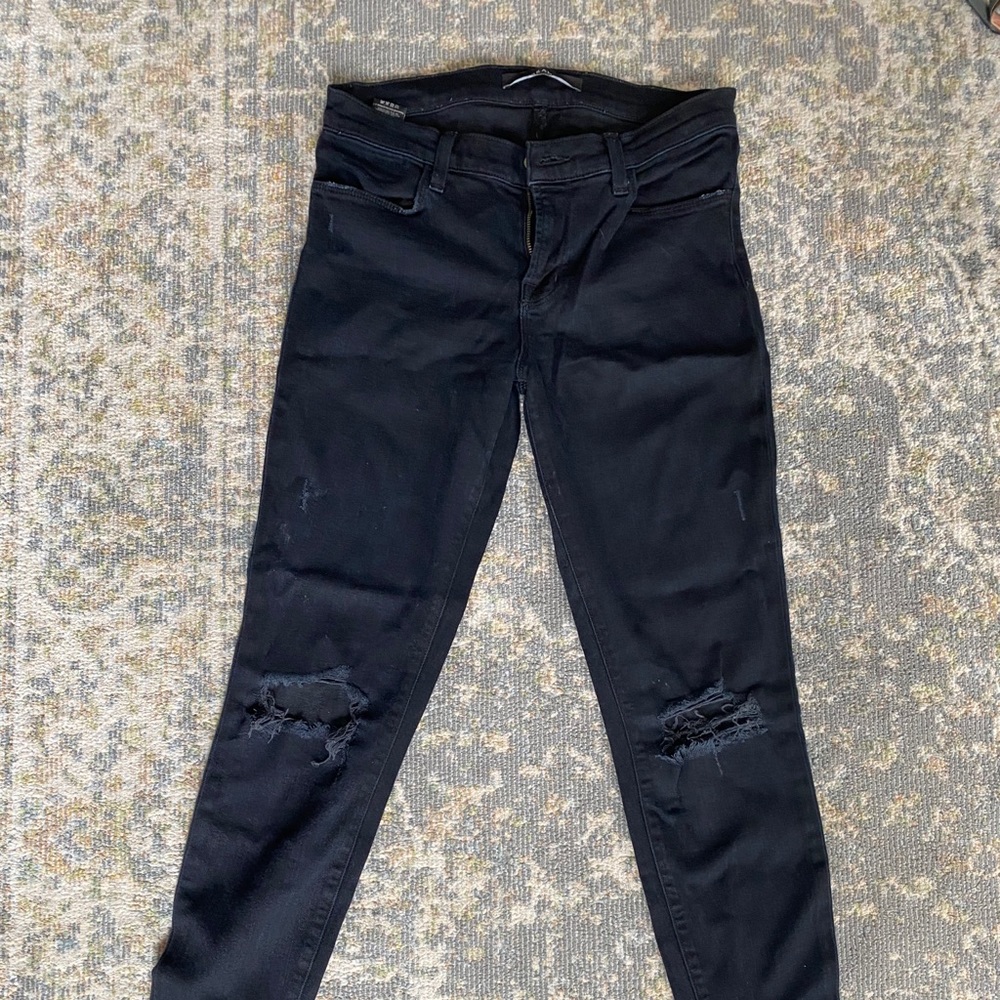 JBrand black high rise distressed jean denim pants